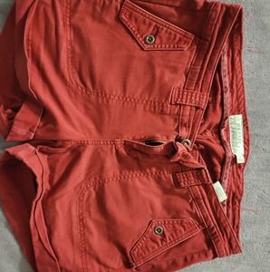 Torrid Red Military Roll Button Tab Cargo Pocket Cuffed Shorts Cotton Twill 12